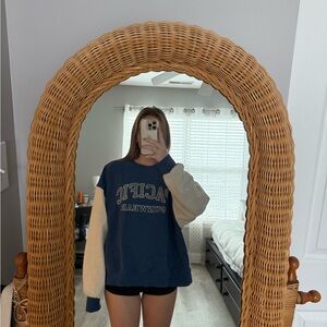 Blue and White Graphic Sweatshirt